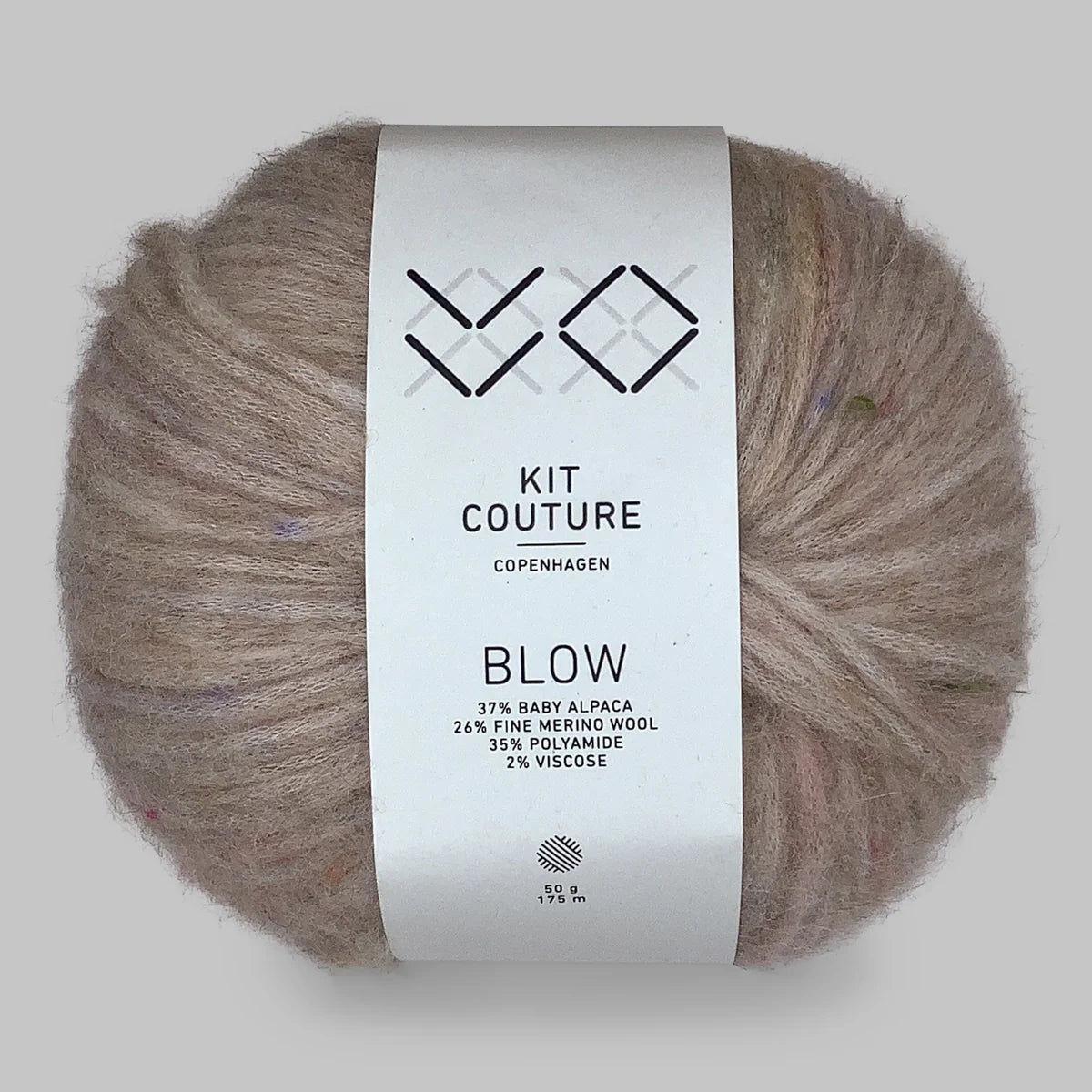 Blow garn fra Kit Couture med tweed effekt farve beige