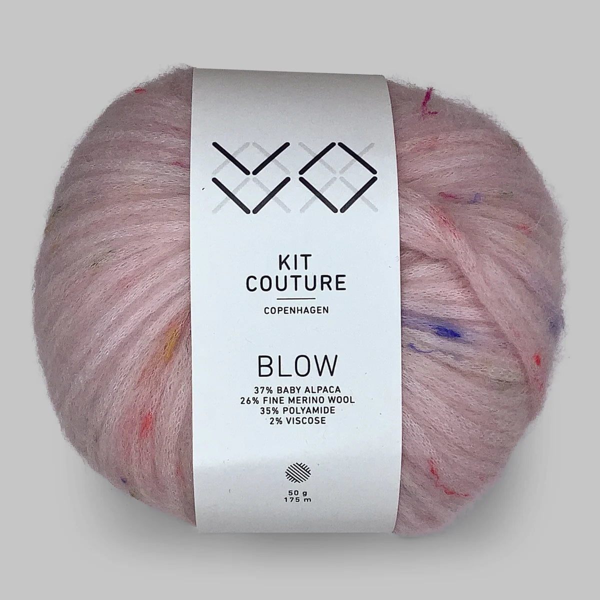 Blow garn fra Kit Couture med tweed effekt farve lyserød