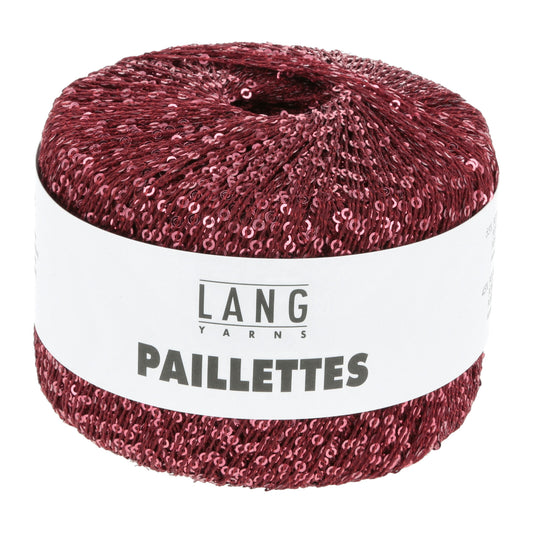 Paillettes fra Lang Yarns - glitrende følgetråd med pailletter i farven 0062 Rød