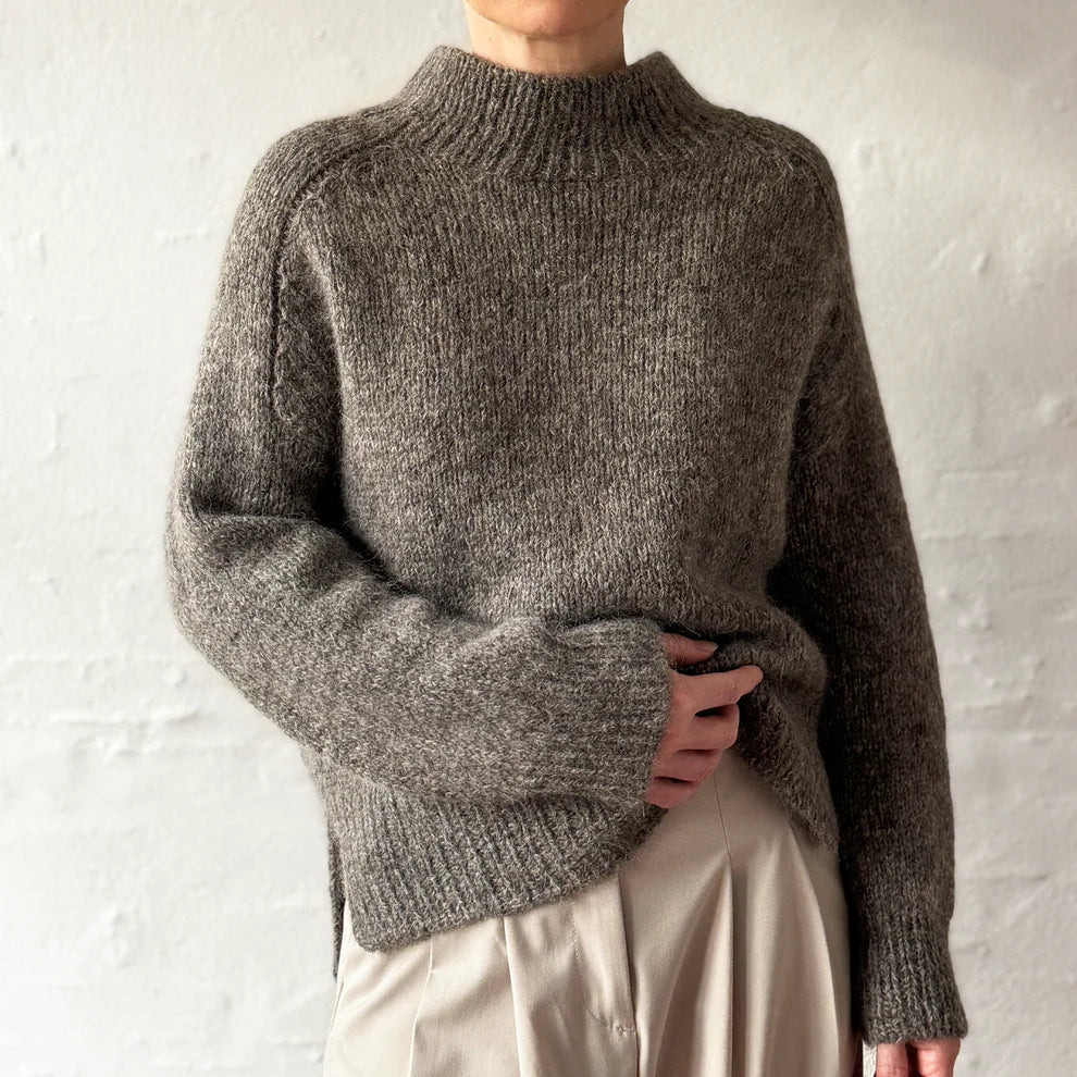Garnpakke til Arches Sweater af Odd Row, med originalgarnet Alpaca3 og Silk Mohair fra Isager.