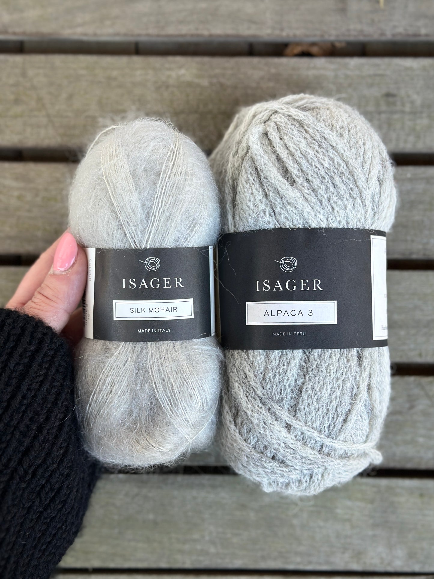 Garn til Otti Sweater af Helga Isager strikkeopskrift - Alpaca3 og Silk Mohair