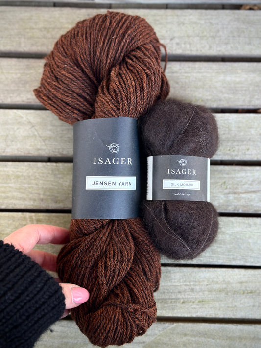 Garn til Otti Sweater af Helga Isager strikkeopskrift - Jensen Yarn og Isager Silk Mohair