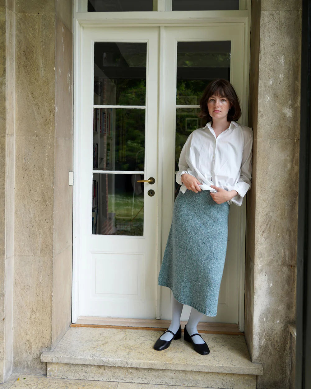 Langø nederdel i Tweed fra Kit Couture - køb strikkekittet hos Knit Garden