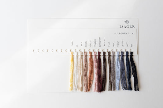 Mulberry Silk fra Isager - farvekort