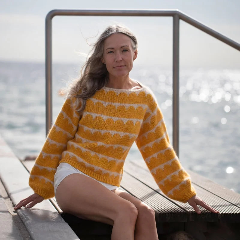 Garnpakke til Robinia Sweater af Anne Ventzel i originalgarn fra Isager