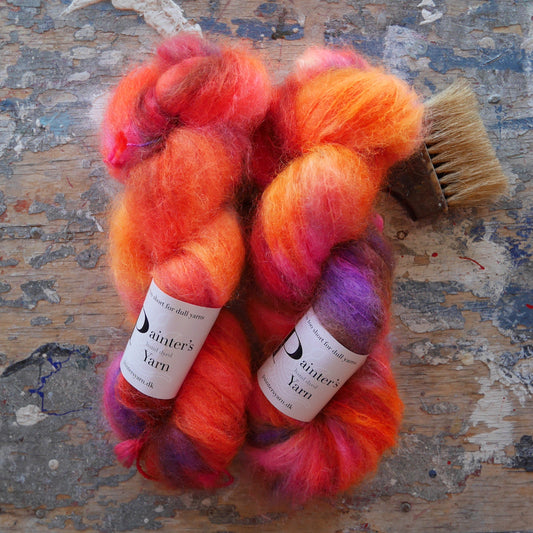 Håndfarvet Chunky Mohair fra Painter's Yarn i farven Apocalypse