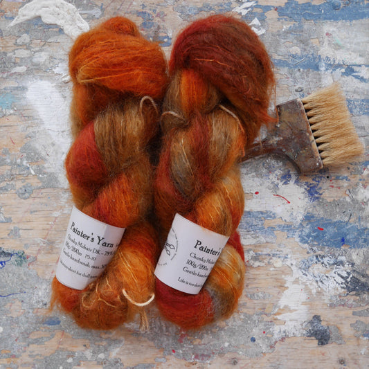 Håndfarvet Chunky Mohair fra Painter's Yarn i farven Autumn Leaves