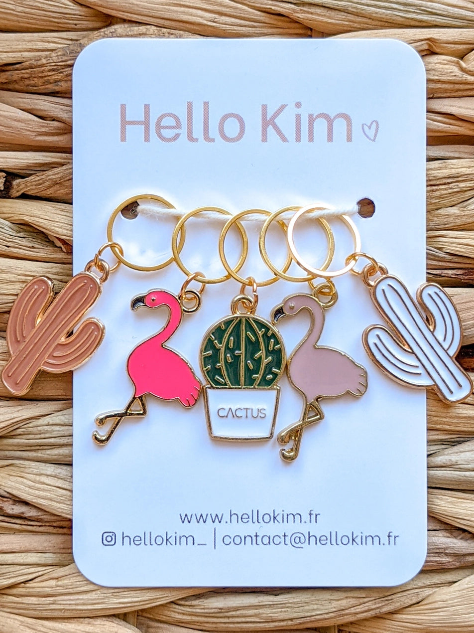 Maskemarkører med Flamingoer til dit strikketøj fra Hello Kim