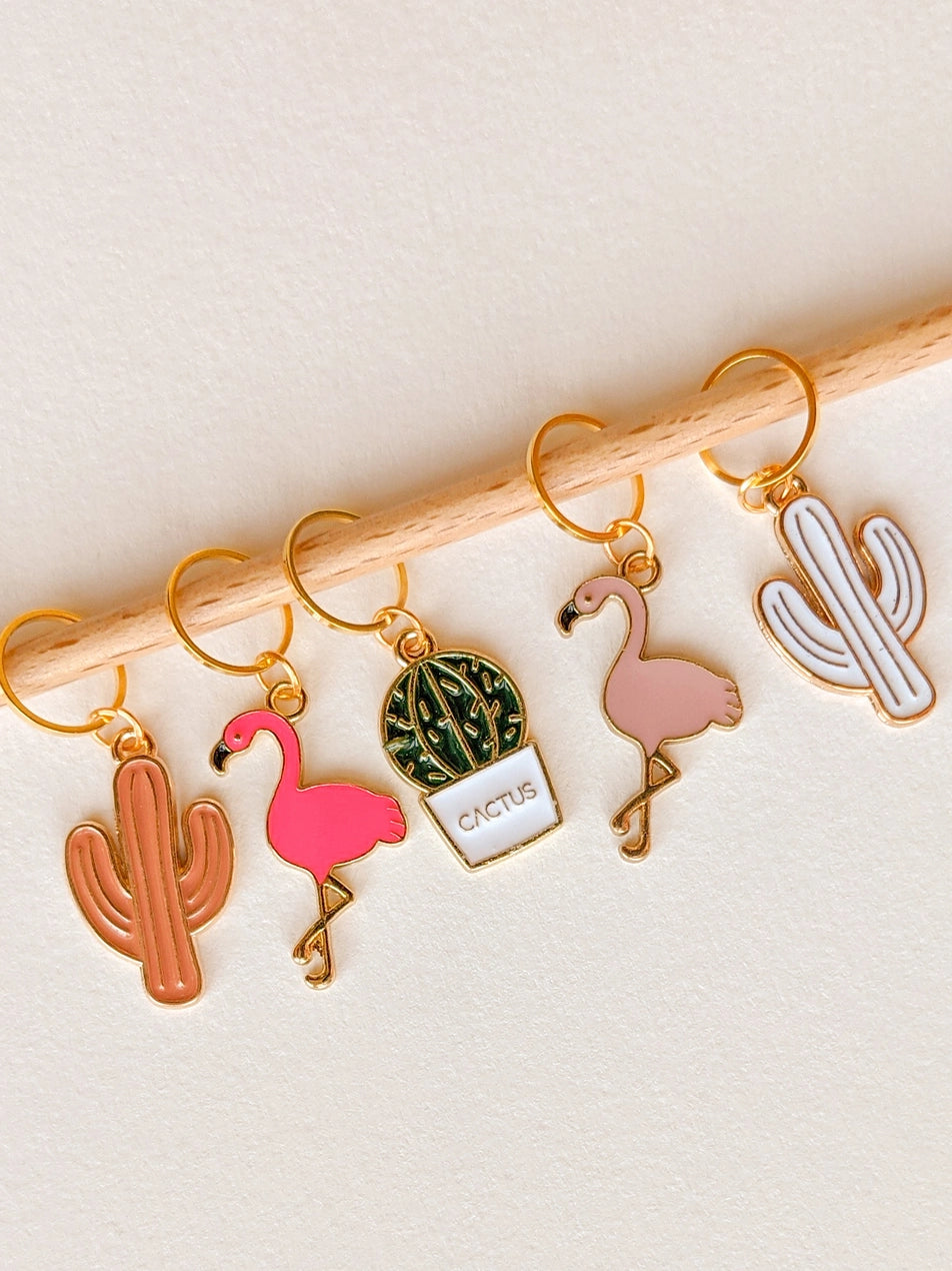 Maskemarkører med Flamingoer til dit strikketøj fra Hello Kim