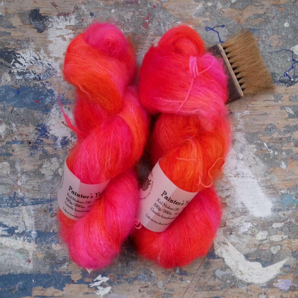 Chunky Mohair DK fra Painter's Yarn - håndfarvet i farven ake a Walk on the Wildside