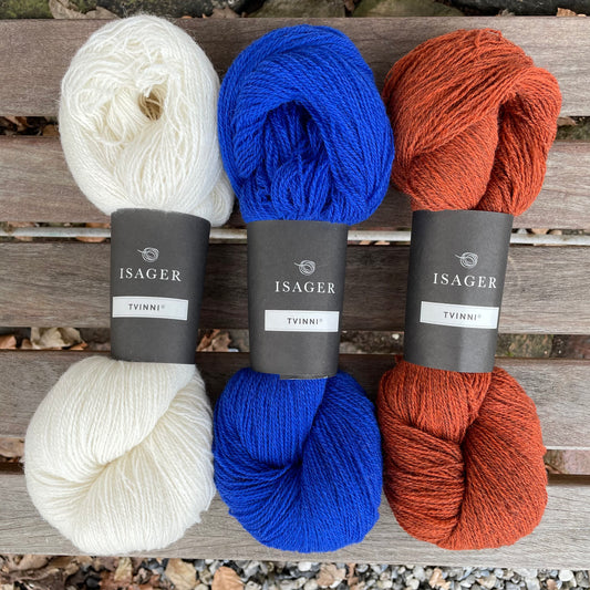 Tvinni fra Isager er et to-trådet tyndt uldgarn med god spændstighed