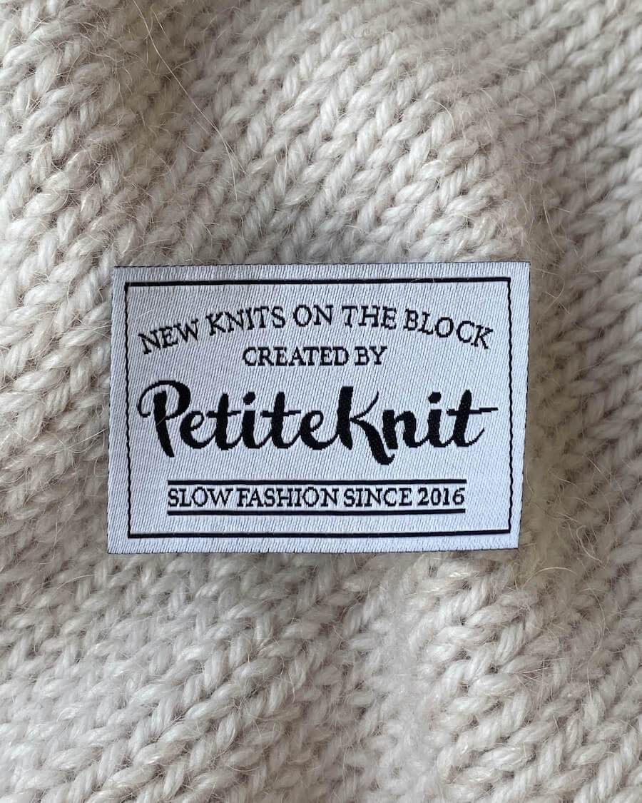 Petiteknit label til at sy på dit strik
