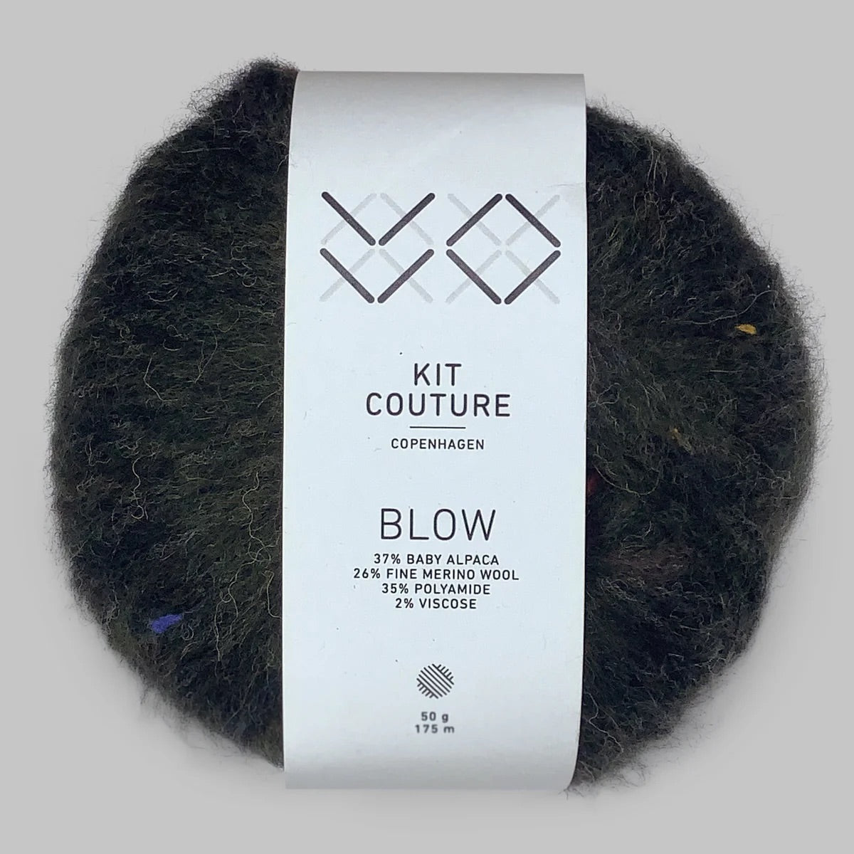 Blow garn fra Kit Couture med tweed effekt farve mørkegrøn