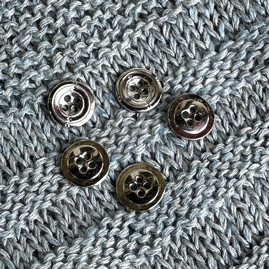 Metalknap sølvfarve 12 mm