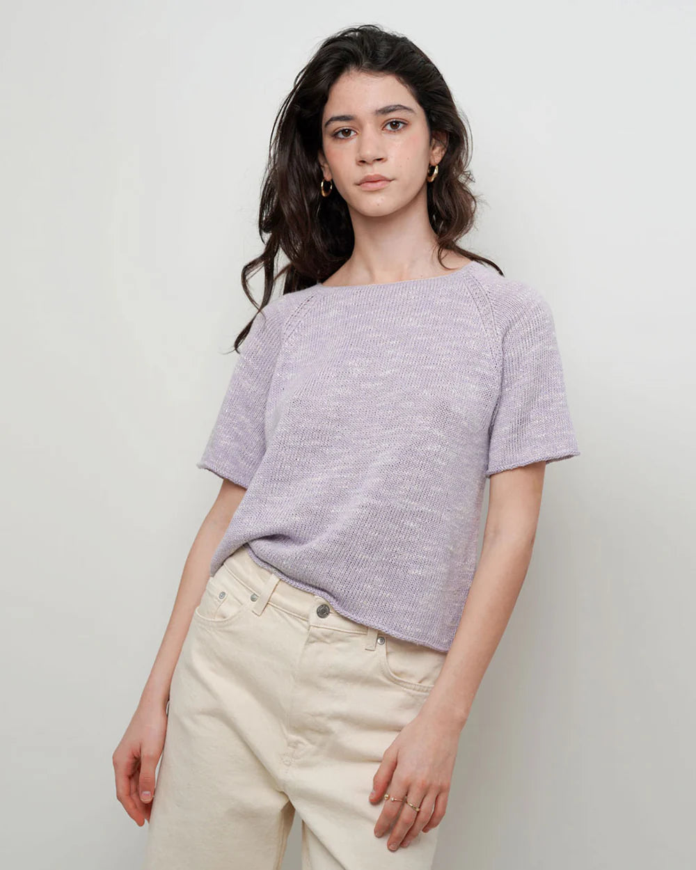 Strikkekit til Selaö t-shirt fra Kit Couture i lyslilla
