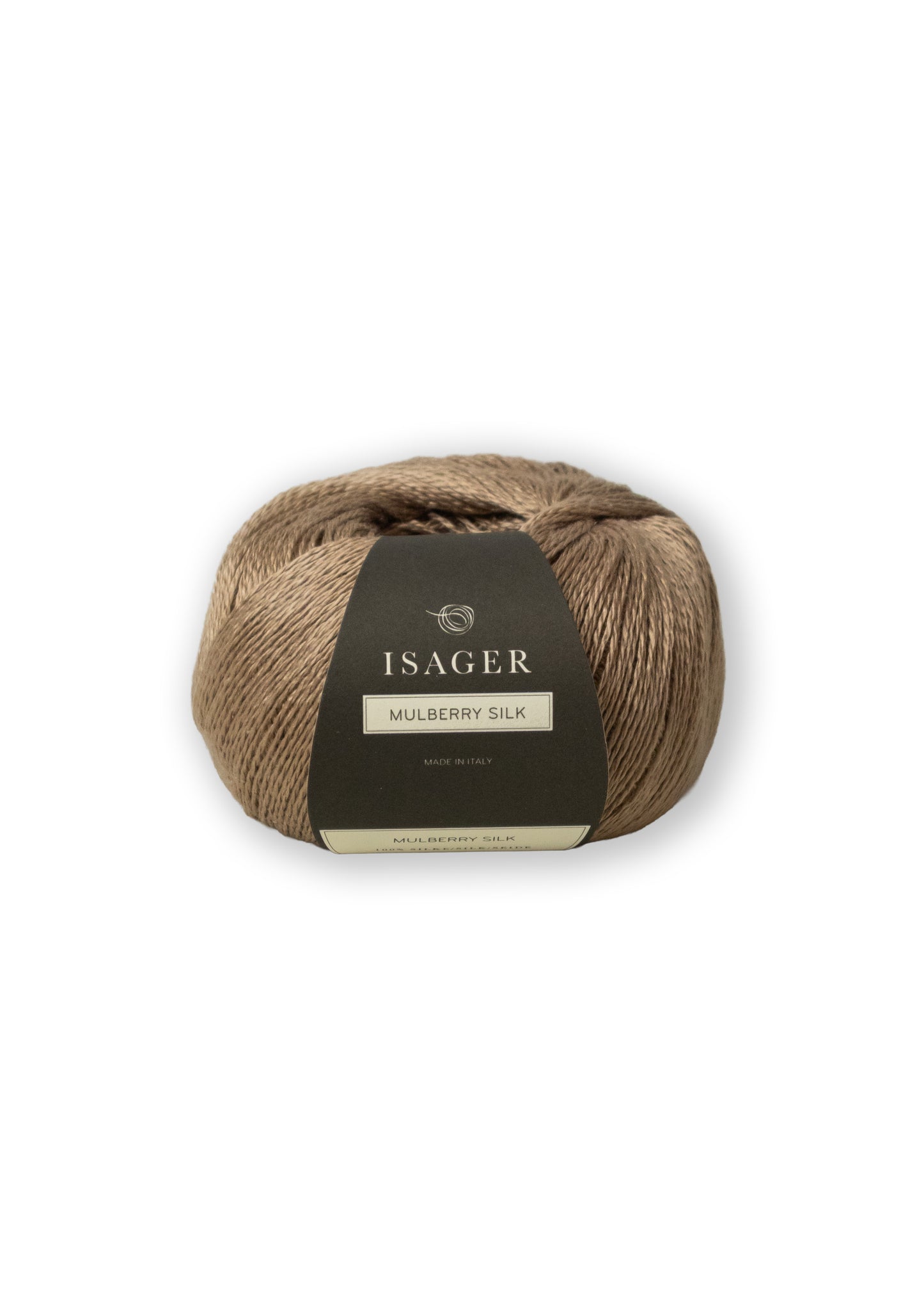 Isager Mulberry Silk er en følgetråd til dit strikketøj i 100% silke. Farve Camel