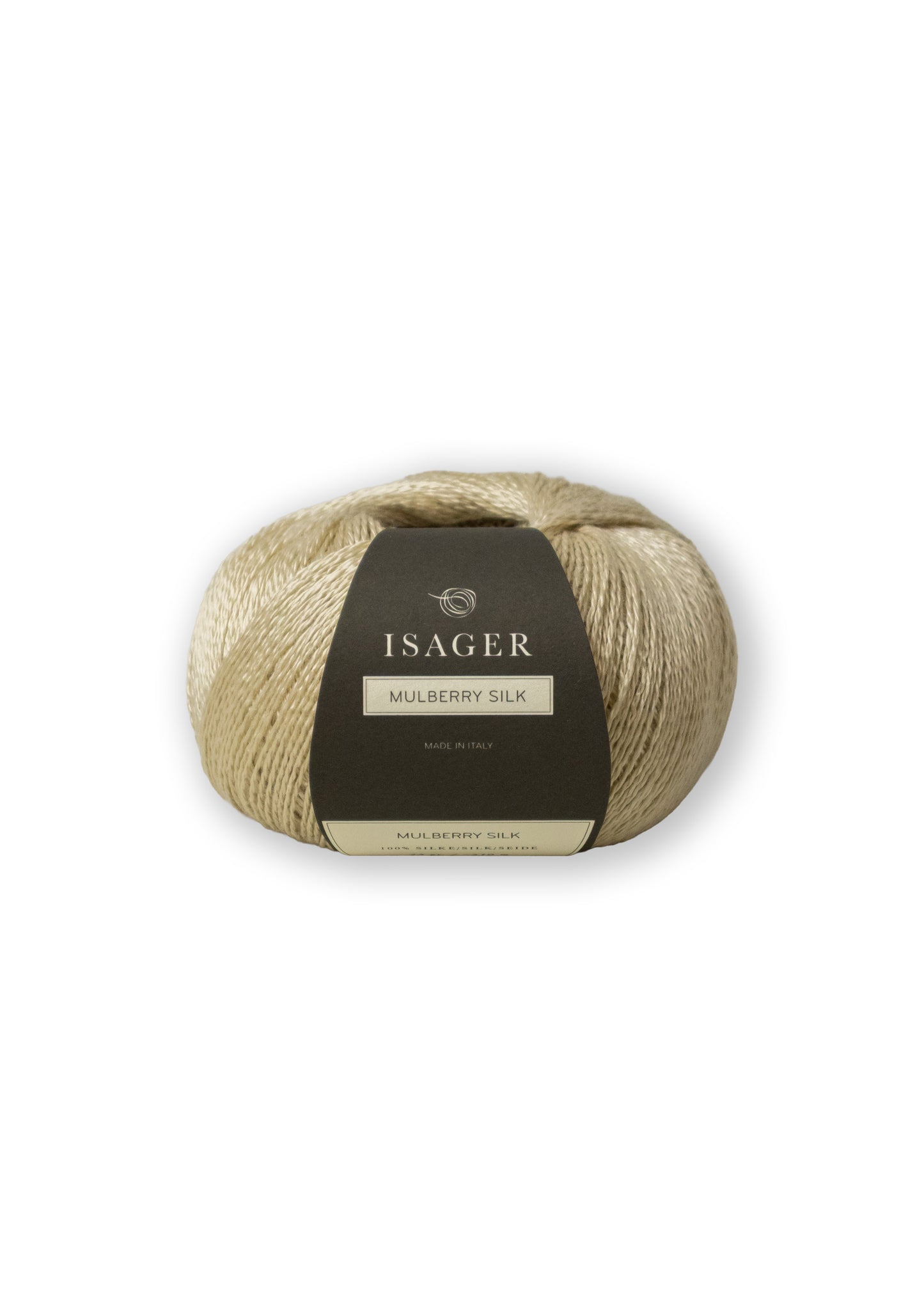 Isager Mulberry Silk er en følgetråd til dit strikketøj i 100% silke. Farve Linen