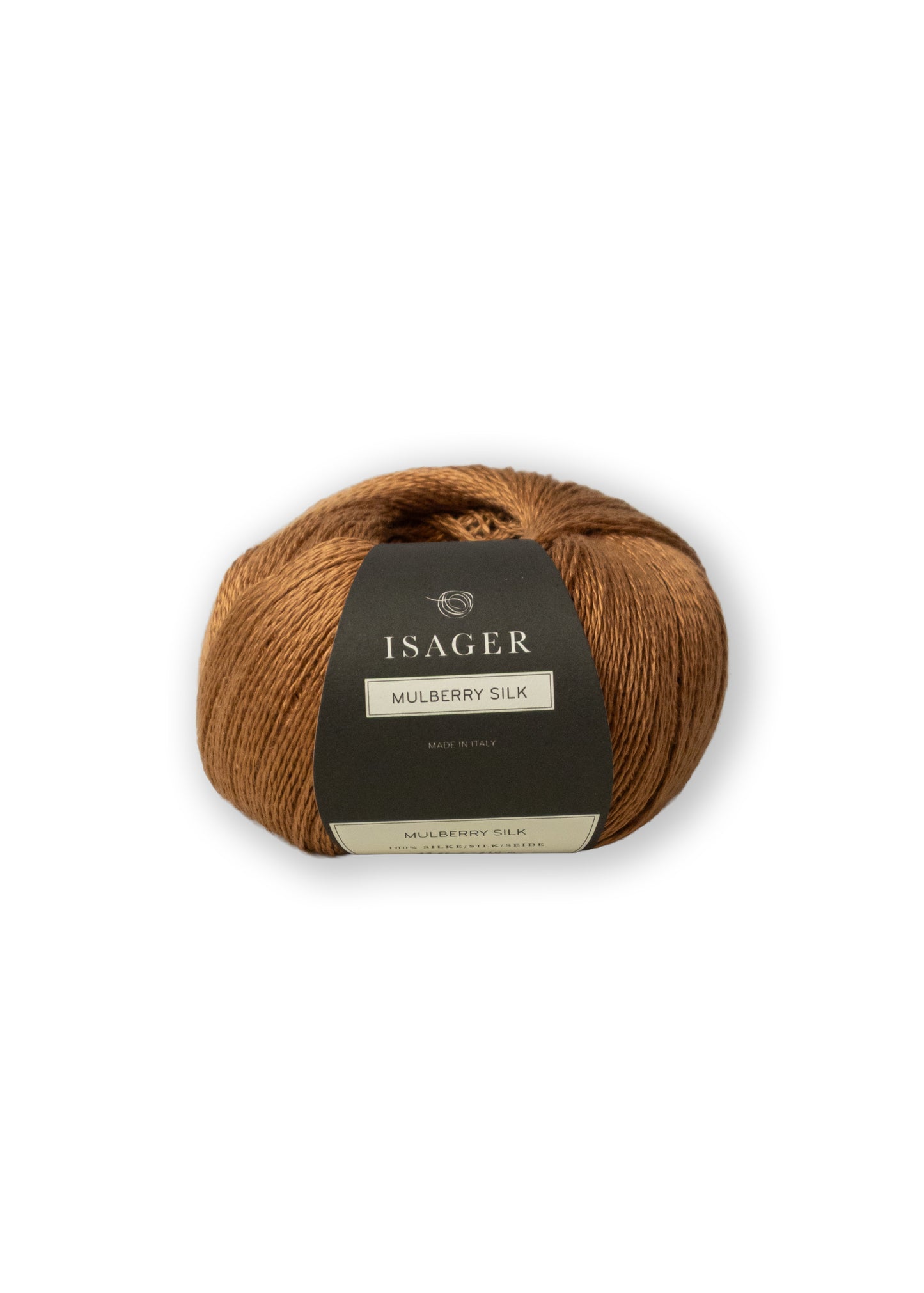 Isager Mulberry Silk er en følgetråd til dit strikketøj i 100% silke. Farve Nougat