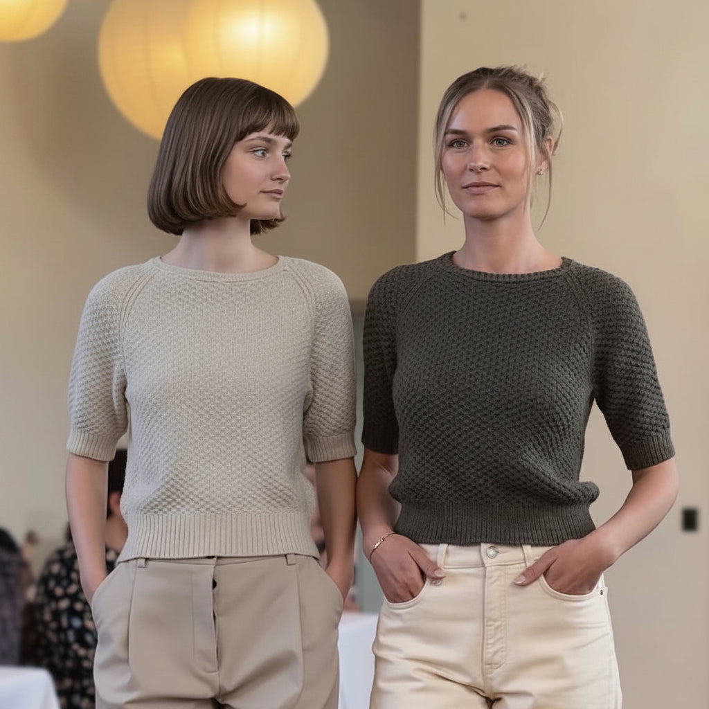 Pearl Tee af Helga Isager på catwalken i Tversted hos Isager