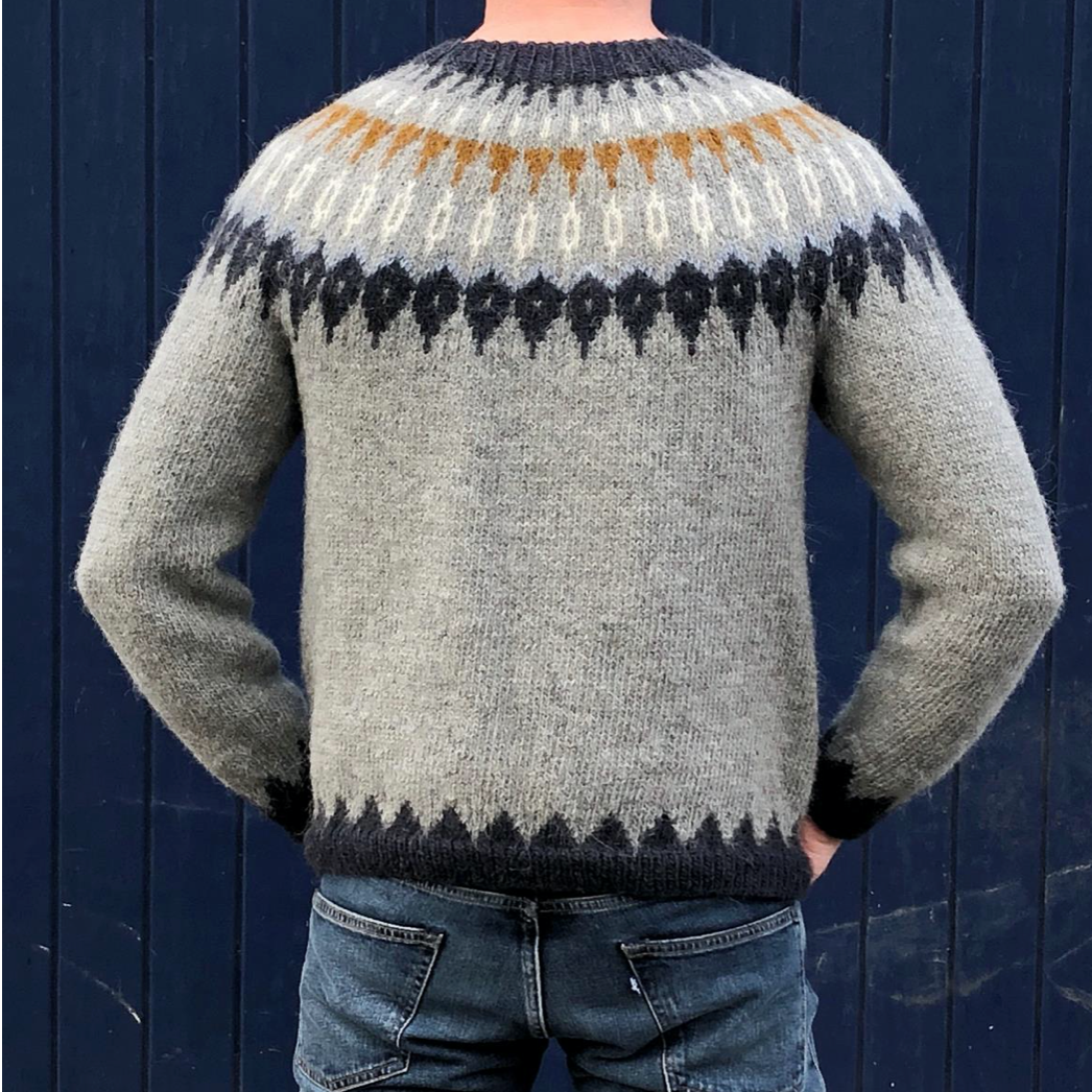 Strikkeopskrift til Herr Nielsen - islandsk sweater til mænd fra CaMaRose