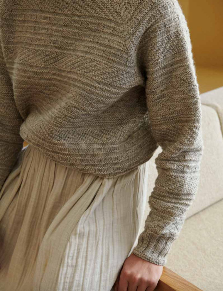 Opskrift til Anchers Sweater til voksne (unisex) - strikkeopskrift af Marianne Isager med strukturstrik