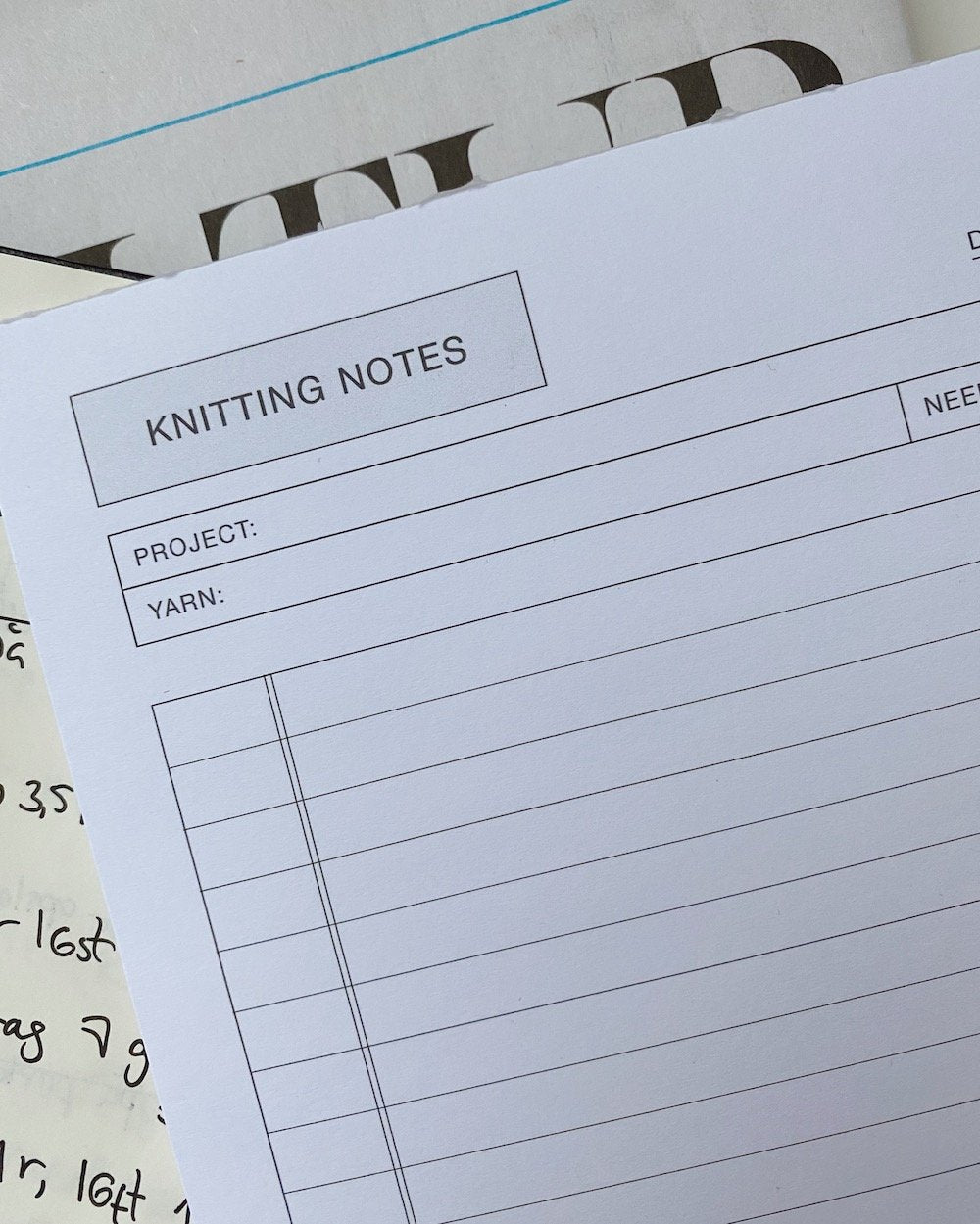 Knitting Notes blok A5