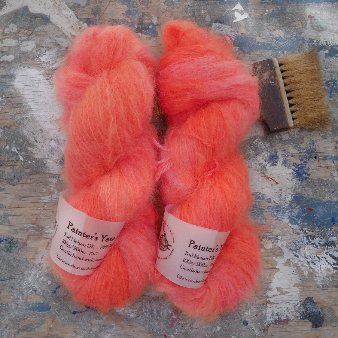 Chunky Mohair DK fra Painter's Yarn - håndfarvet i farven Coral Reef