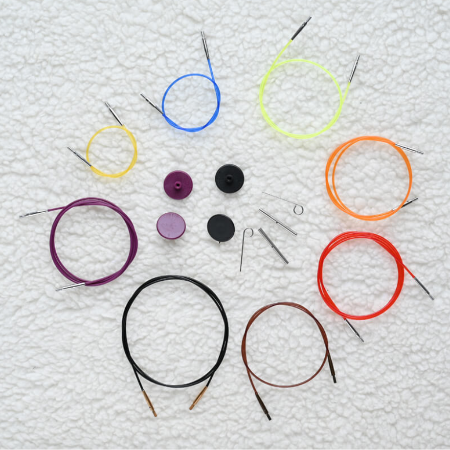 Almindelige nylon kabler til at skrue på udskiftelige pindespidser fra Knit Pro